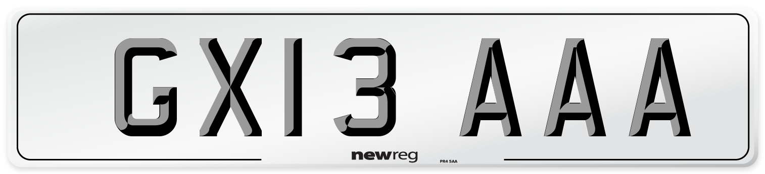 GX13 AAA Number Plate from New Reg